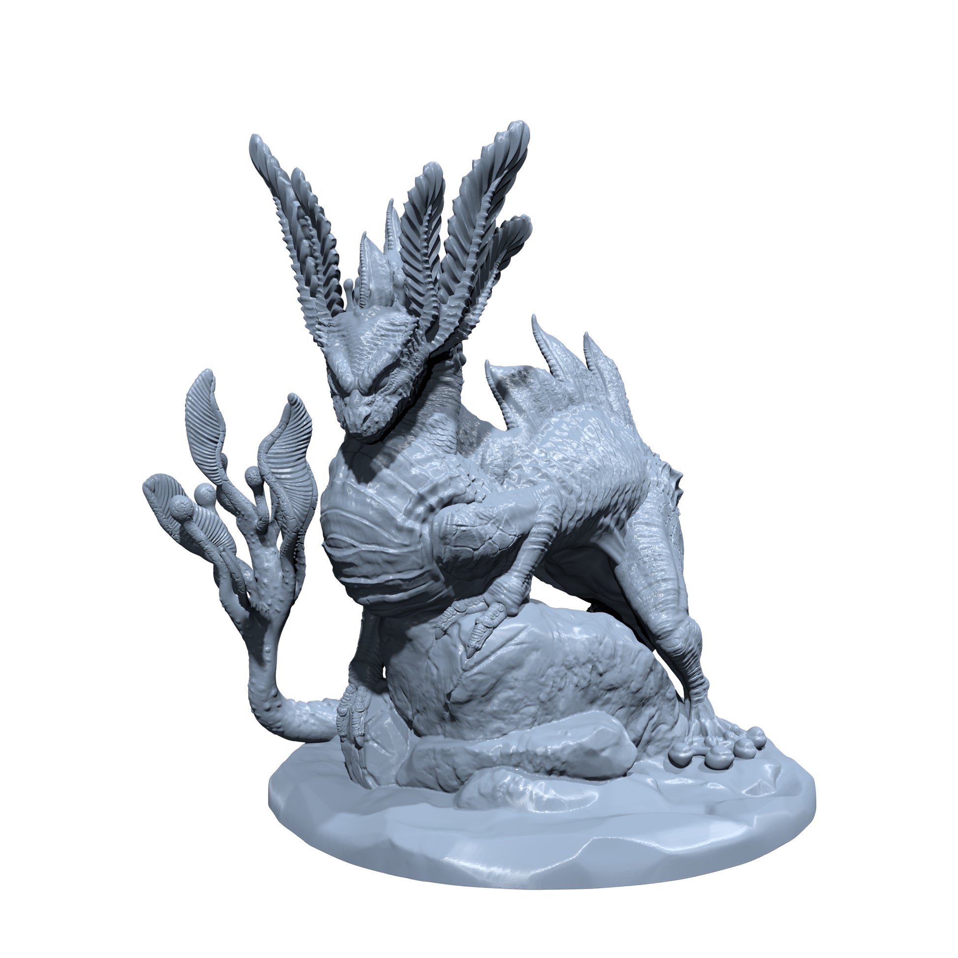 Axolotl Drake | Water Dragon Miniature for Tabletop games like D&D and TTRPG War Gaming