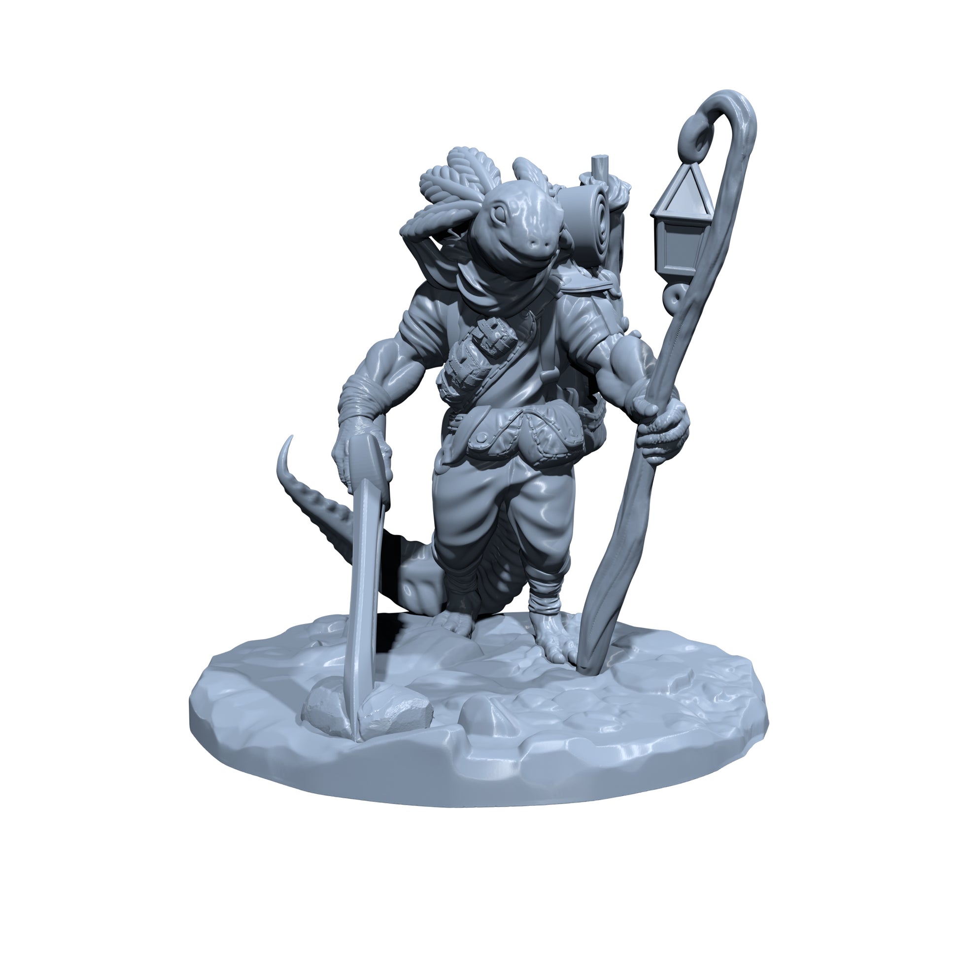 Axel Rippleblade | Axolotlfolk | Axolotl Miniature for Tabletop games like D&D 5e and TTRPG  War Gaming