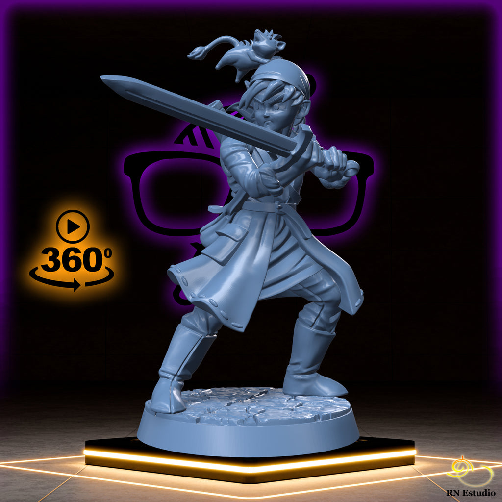 Lynx the Swift | Swordsman | Fighter  miniature for Tabletop games like D&D and War Gaming| Dungeons and Dragons Mini | RN estudio
