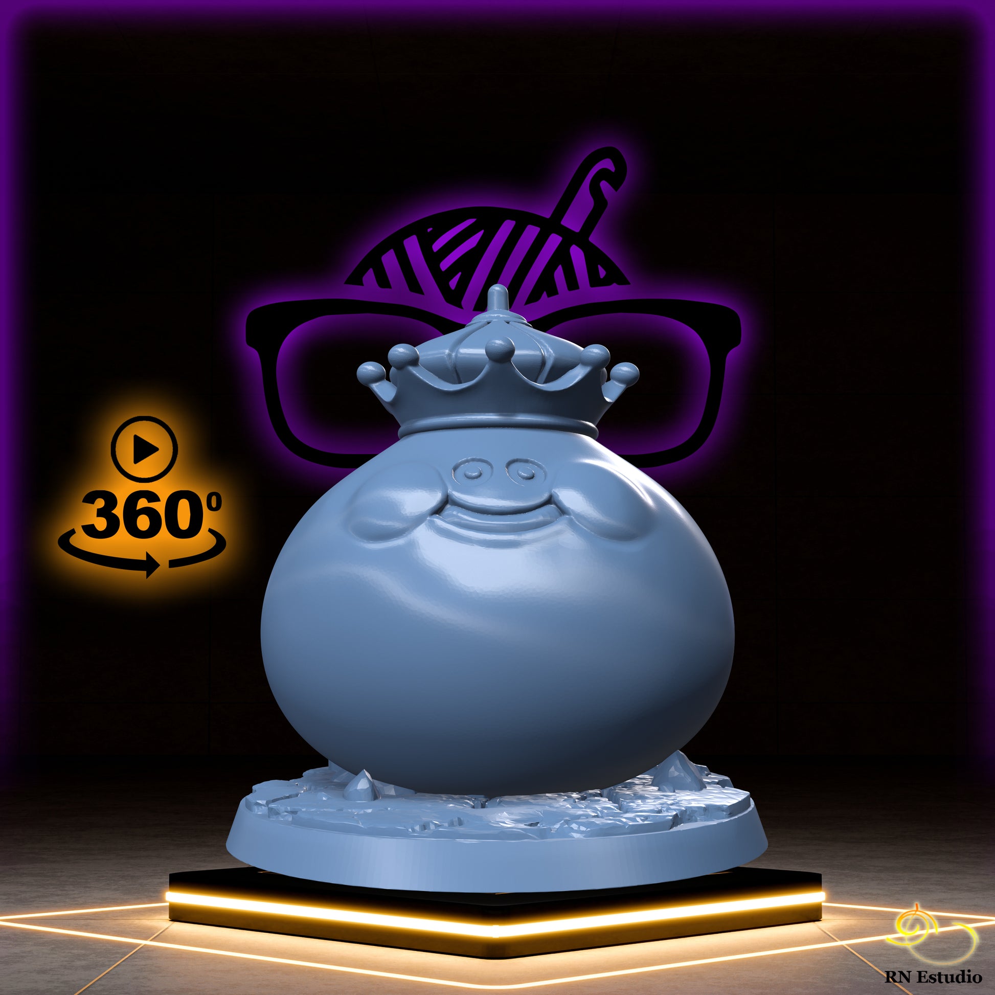 The Royal Blob, His Gooey Majesty | Jelly Ooze  | King Slime miniature for Tabletop games like D&D and War Gaming| Dungeons and Dragons Mini | RN estudio