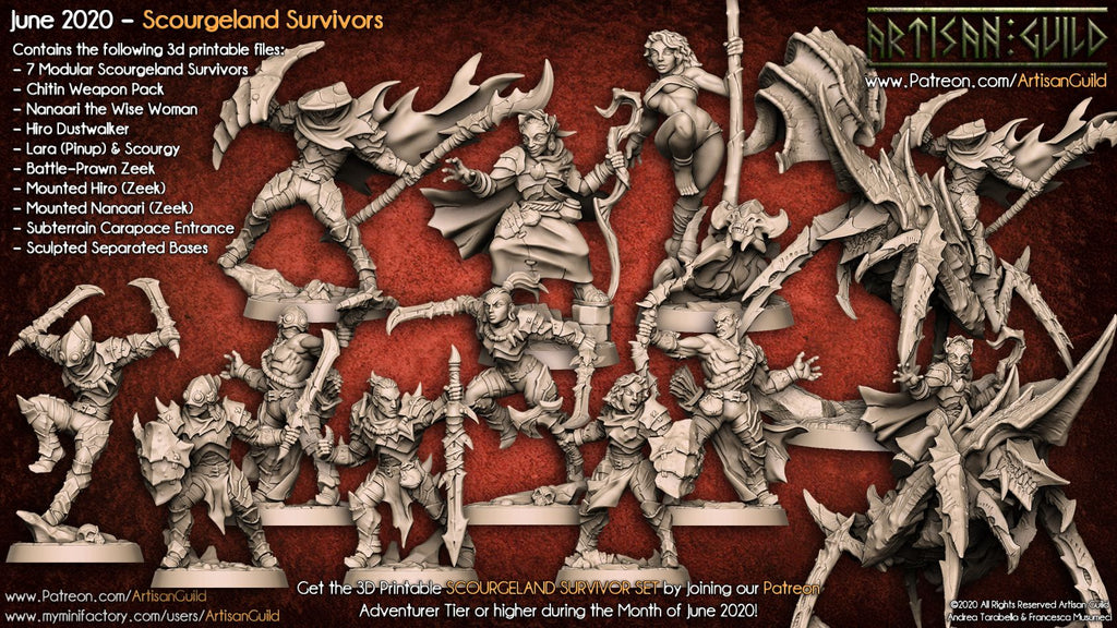 Scourgeland Survivors set | Modular Human miniatures miniature for Tabletop games like D&D and War Gaming