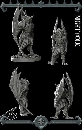 Talonstrike, the Midnight Ambusher | Night Folk | Owlfolk Miniature for Tabletop games like D&D and War Gaming