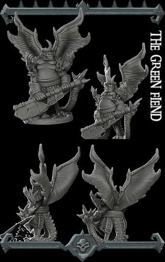Razorwing | Nycaloth | Green Fiend Miniature for Tabletop games like D&D and War Gaming