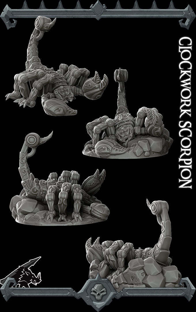 Tinkerclaw, the Iron Stinger | Clockwork Scorpion | Miniature for Tabletop games like D&D and War Gaming