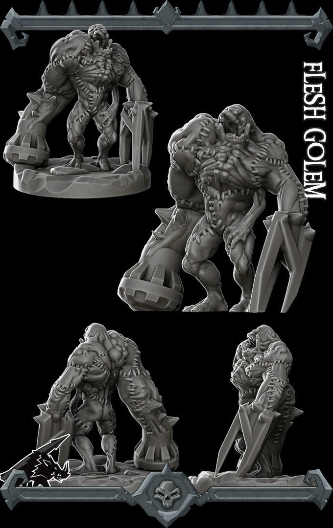 Dreadstitch, the Abyssal Amalgam | Golem, Fiendish Flesh Golem Miniature for Tabletop games like D&D and War Gaming