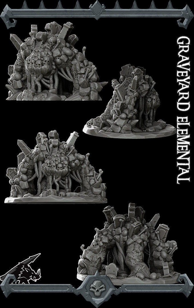 Morgrave, the Crypt Sentience | Graveyard Golem | Graveyard Elemental | Miniature for Tabletop games like D&D and War Gaming
