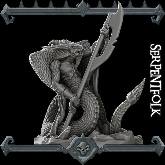 Venomfang, the Cobra Warrior | Snake Folk Abomination | Serpent Folk Miniature for Tabletop games like D&D and War Gaming