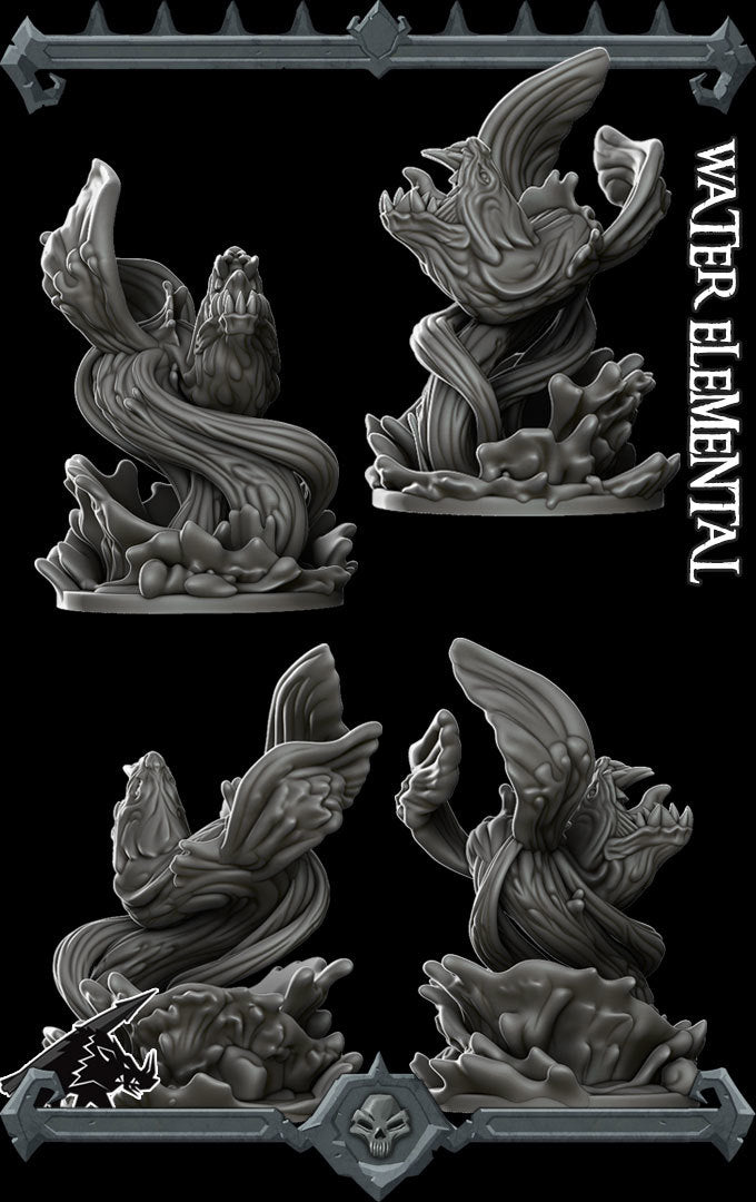 Torrent, the Unbound Wave | Water Elemental Miniature for Tabletop games like D&D and War Gaming