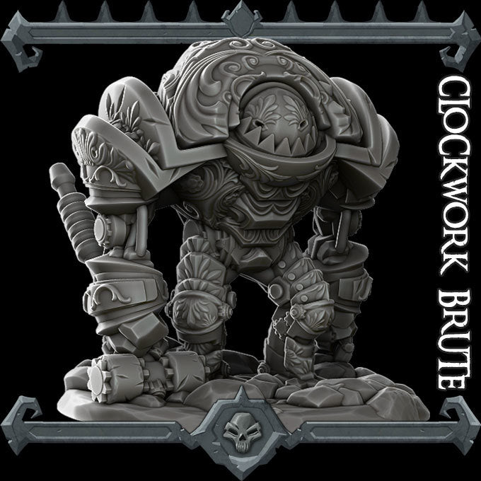 Steelward the Enforcer | Battlebuilt Goliath | Clockwork Brute | Marut Miniature for Tabletop games like D&D and War Gaming