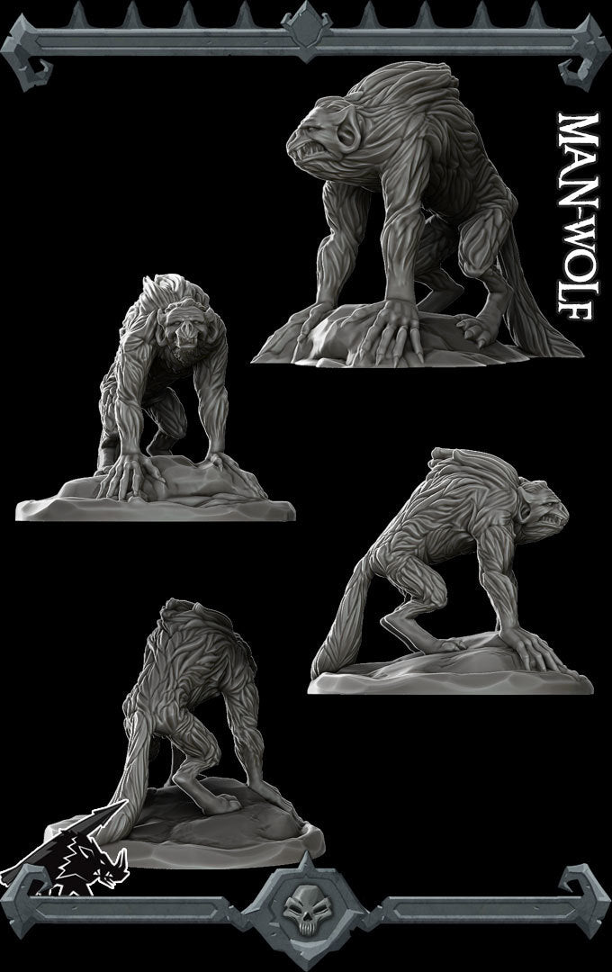 Bloodmoon Stalker | Werewolf | Man Wolf Miniature for Tabletop games like D&D and War Gaming