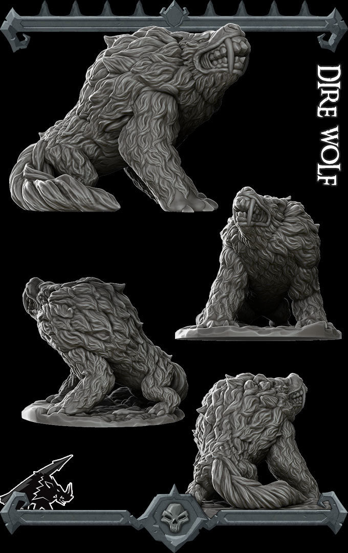 Grendar the Moonstalker | Dire Wolf | Miniature for Tabletop games like D&D and War Gaming