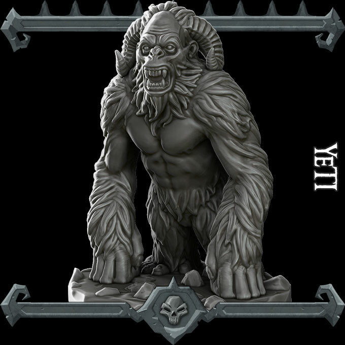 Frostshard, the Unforgiving Fury | Yeti Miniature for Tabletop games like D&D and War Gaming