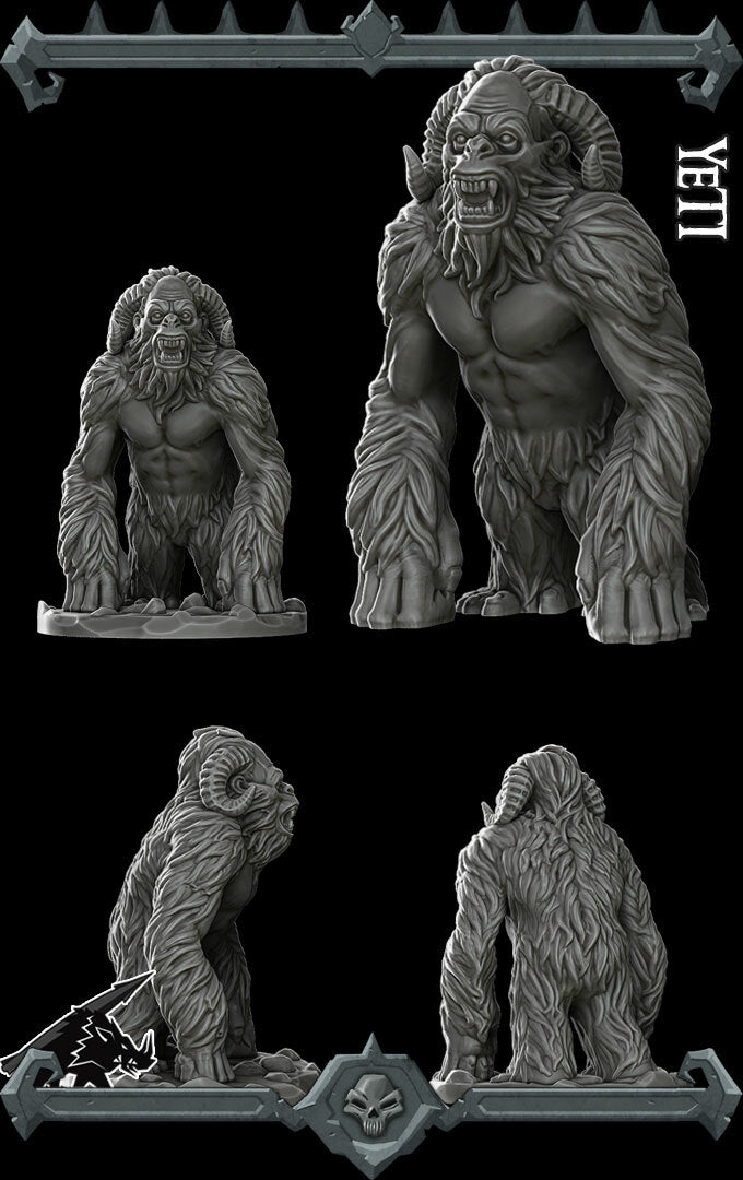 Frostshard, the Unforgiving Fury | Yeti Miniature for Tabletop games like D&D and War Gaming