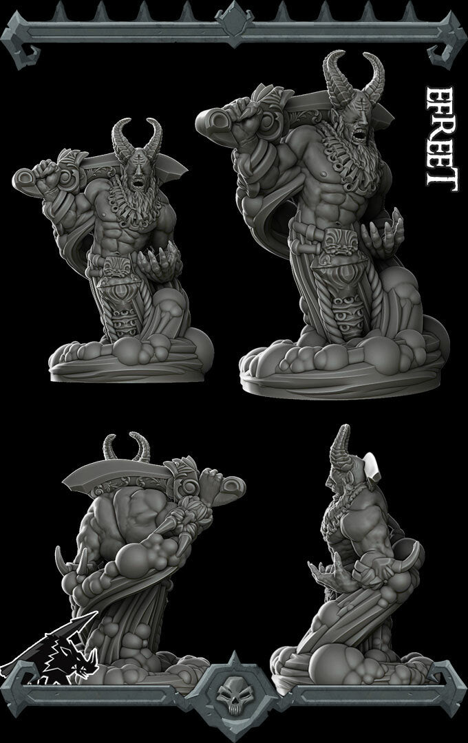 Zafirah, the Flame of the South | Genie, Efreeti | Efreet | Miniature for Tabletop games like D&D and War Gaming