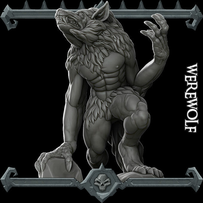 Silverfang, the Terror of the Full Moon | Werewolf Miniature for Tabletop games like D&D and War Gaming
