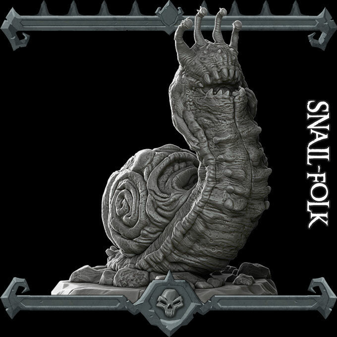 Leafslither, the Slugfolk | Snail | Snailfolk Miniature for Tabletop games like D&D and War Gaming