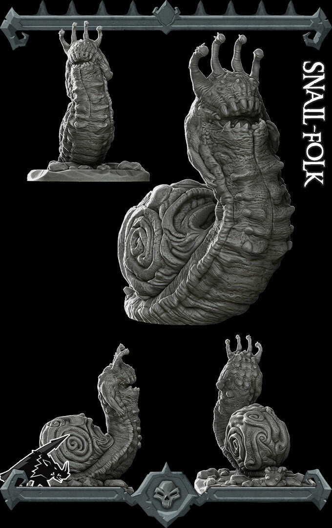 Leafslither, the Slugfolk | Snail | Snailfolk Miniature for Tabletop games like D&D and War Gaming