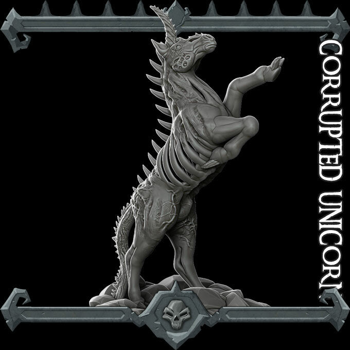 Unicorn Zombie | Corrupted Unicorn | Miniature for Tabletop games like D&D and War Gaming