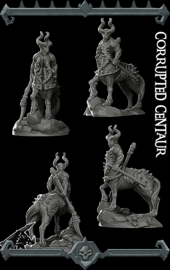 Hellhoof The Tainted | Armanite Demon | Corrupted Centaur | Miniature for Tabletop games like D&D and War Gaming