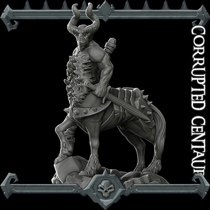 Hellhoof The Tainted | Armanite Demon | Corrupted Centaur | Miniature for Tabletop games like D&D and War Gaming