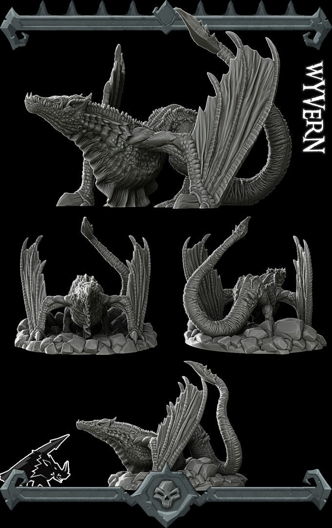 Stinglash, the Wind's Bane | Wyvern Miniature for Tabletop games like D&D and War Gaming