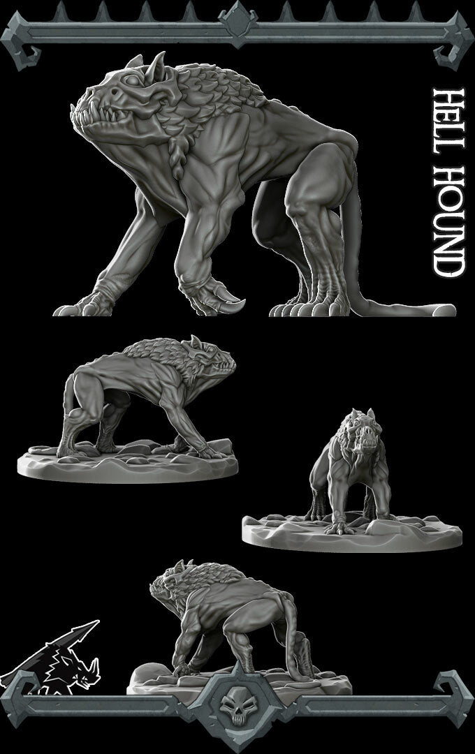 Cindersnarl, the Abyssal Tracker | Yeth Hound | Hellhound | Miniature for Tabletop games like D&D and War Gaming