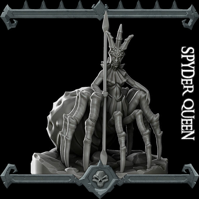 Widowheart, the Drow Priestess | Drider | Spyder Queen Miniature for Tabletop games like D&D and War Gaming