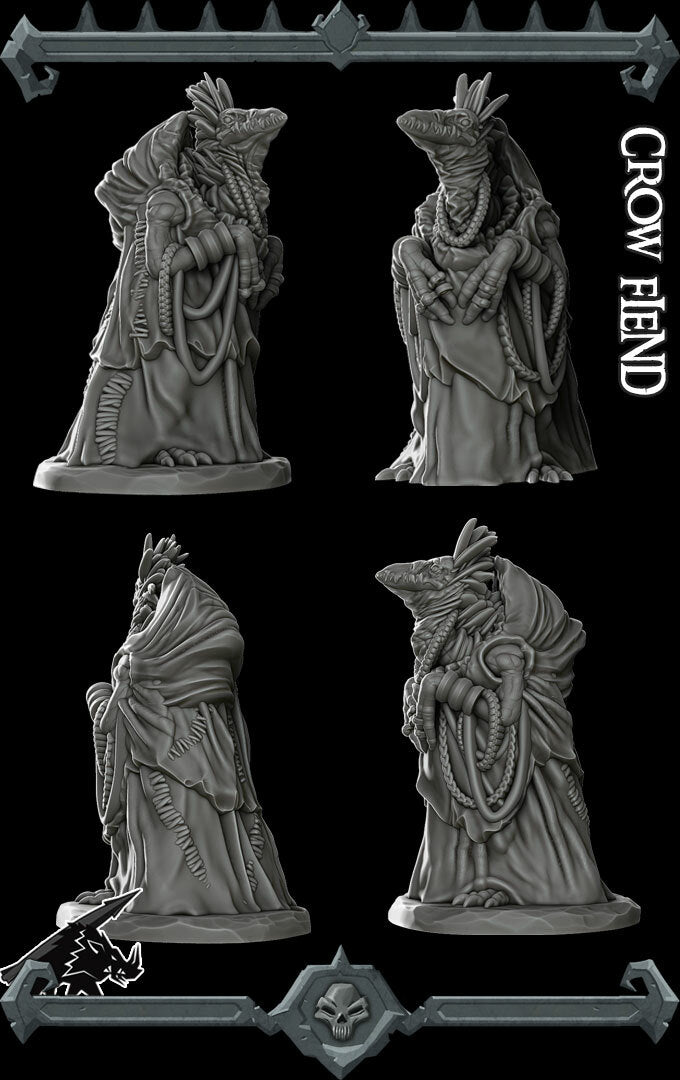 Cawdra the Crone | Aarakocra Witch | Dark Crow Fiend | Miniature for Tabletop games like D&D and War Gaming