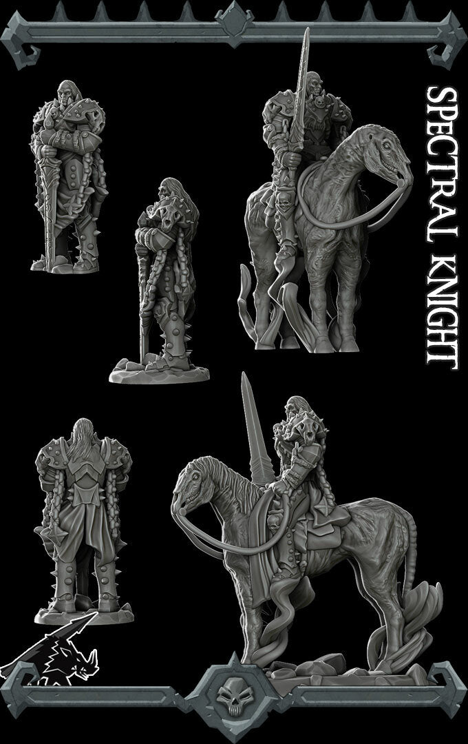 Mortus Shadowrend | Wight | Spectral Knight | Miniature for Tabletop games like D&D and War Gaming