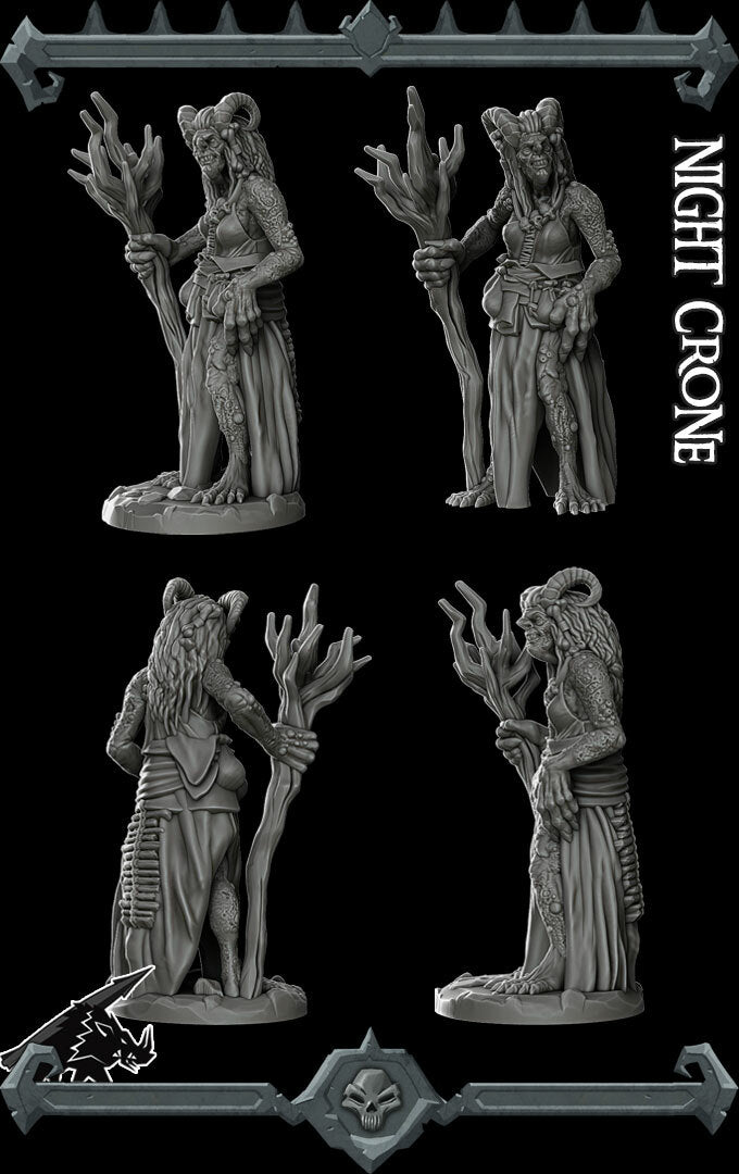 Ebonheart, Mistress of Illusions | Night Crone Hag Miniature for Tabletop games like D&D and War Gaming