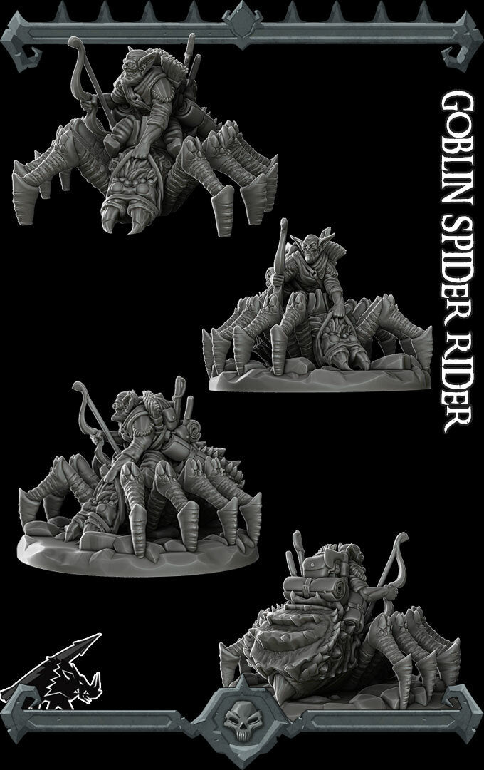 Grizzik, the Spiderback Archer | Goblin Spider Rider Miniature for Tabletop games like D&D and War Gaming