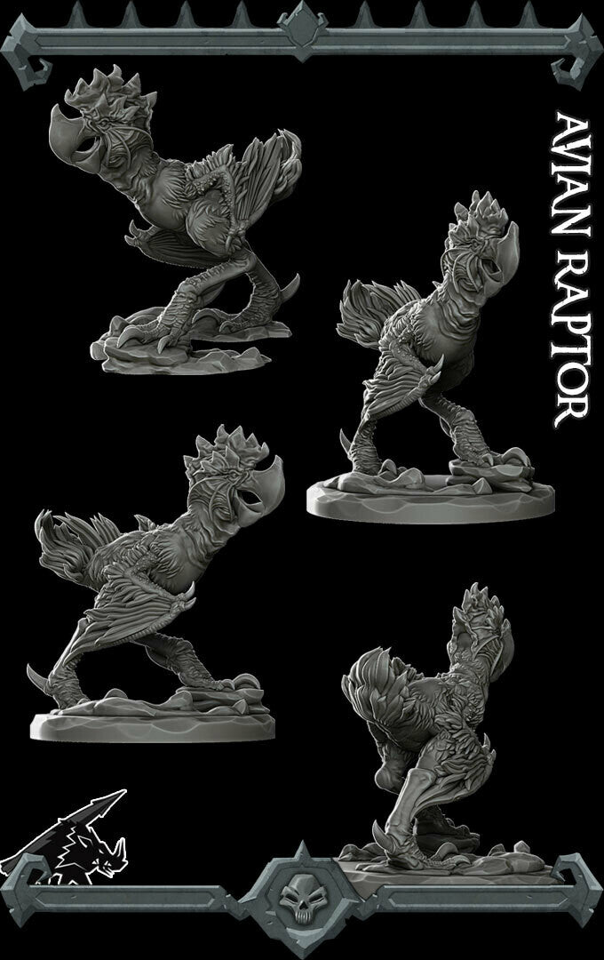 Axebeak | Avian Raptor | Miniature for Tabletop games like D&D and War Gaming
