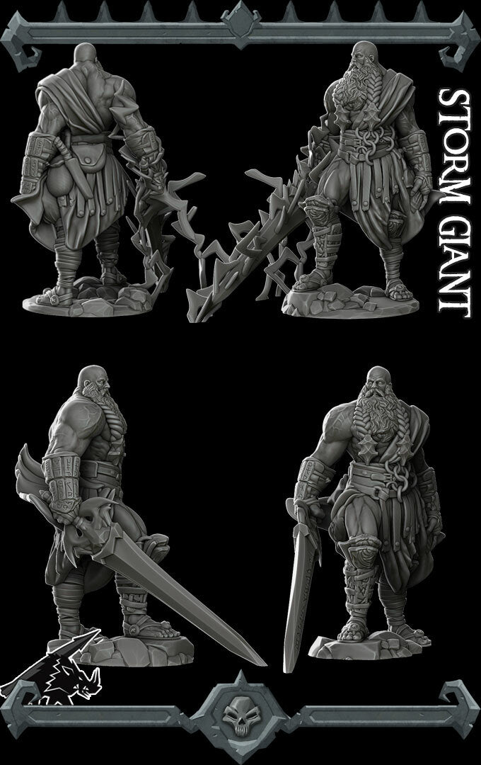 Thorvald Bladeborn | Barbarian Storm Giant Miniature for Tabletop games like D&D and War Gaming
