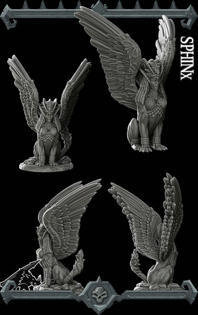 Sandwhisper, the Ancient Guardian | Sphinx Miniature for Tabletop games like D&D and War Gaming