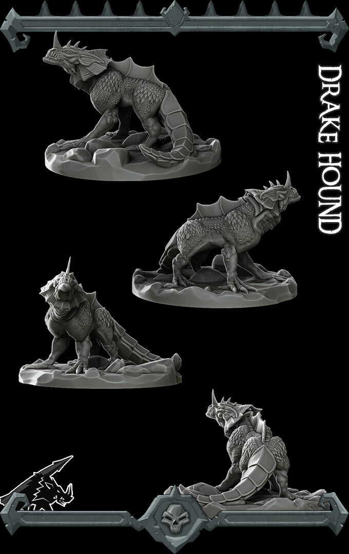 Emberfang | Guard Drake | Drake Hound | Miniature for Tabletop games like D&D and War Gaming