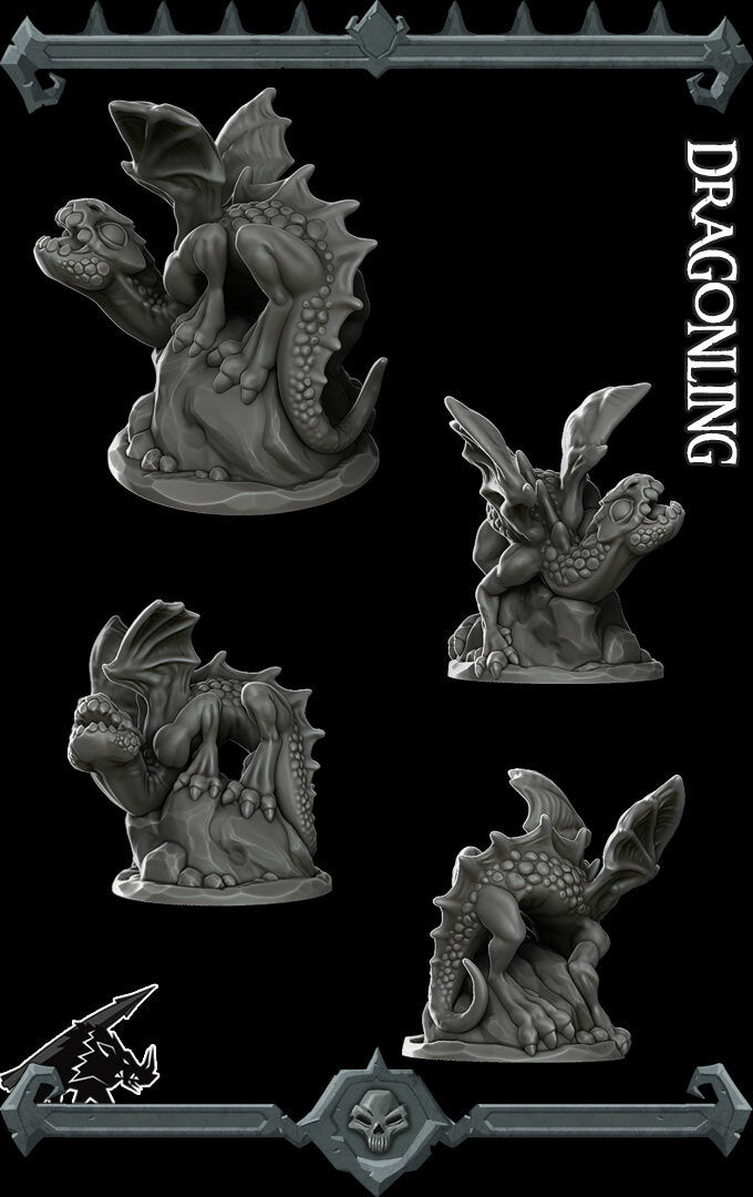 Pyrrhia, the Ember Whelp | Dragon Wyrmling | Dragonling | Miniature for Tabletop games like D&D and War Gaming