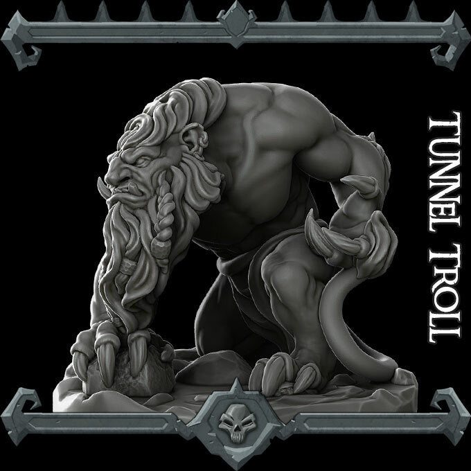Stoneskin, the Unkillable Brute | Tunnel Troll Miniature for Tabletop games like D&D and War Gaming