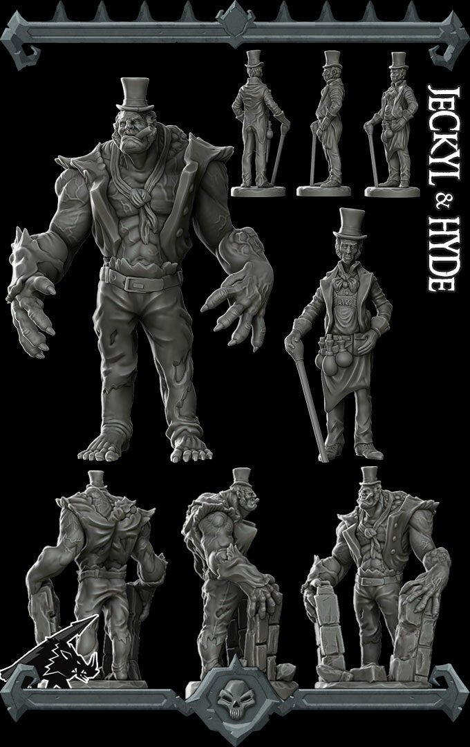 Dr. Jekyll and Mr Hyde | Blood Hunter Miniature for Tabletop games like D&D and War Gaming