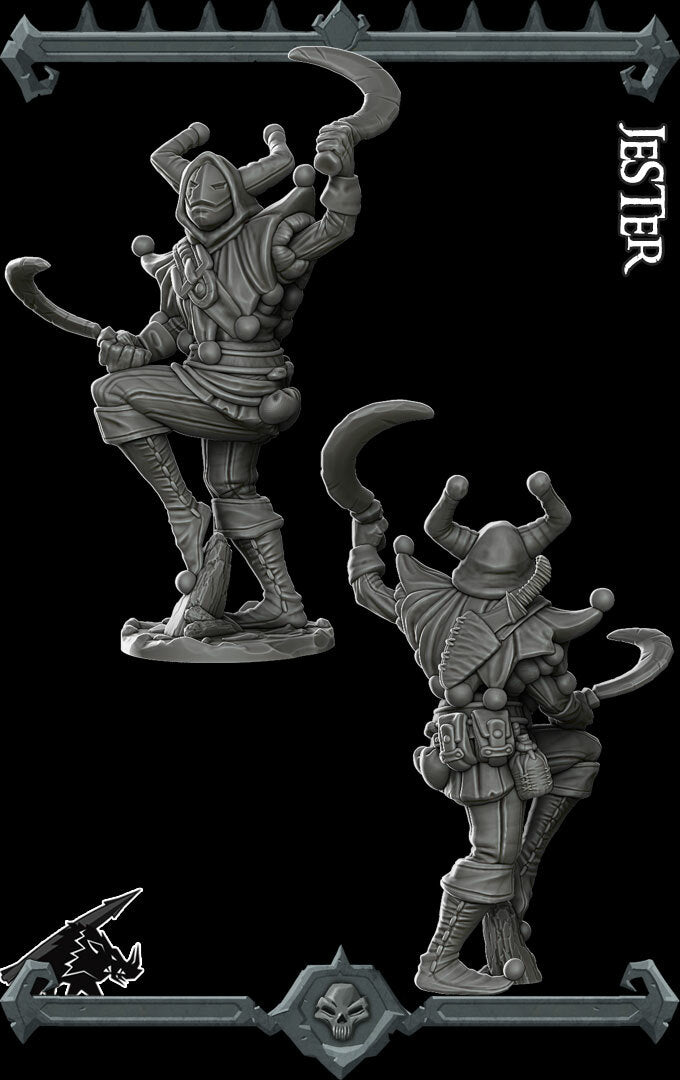 Merrick, the Dark Harlequin | Bogeyman | Jester | Miniature for Tabletop games like D&D and War Gaming