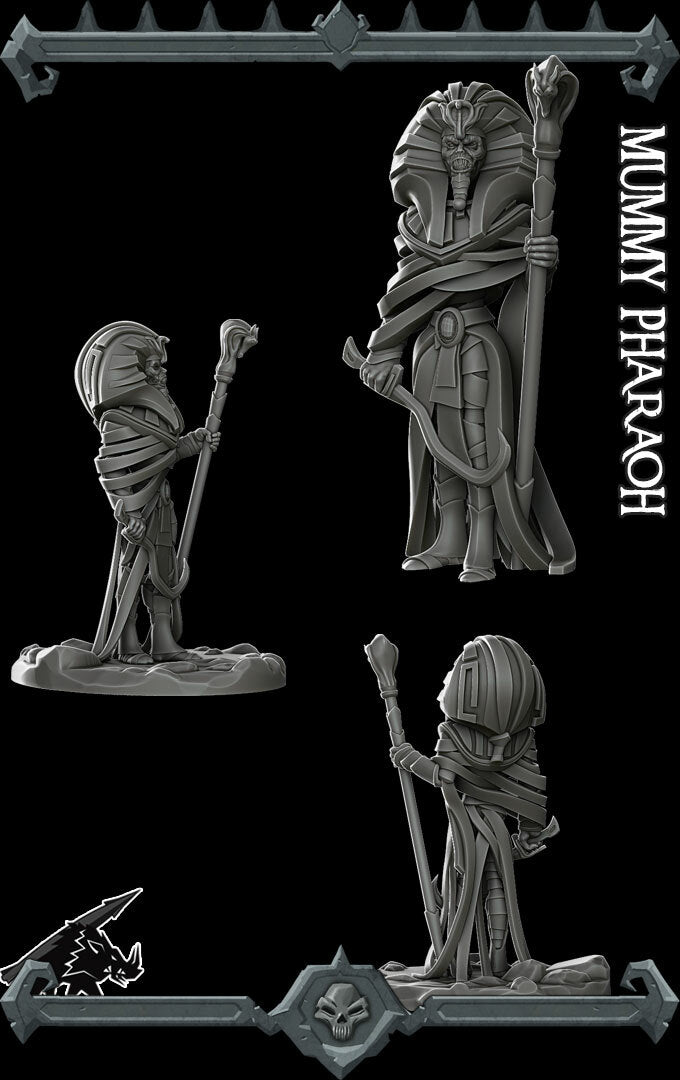 Sethos the Serpent King | Mummy Pharoh | Undead Miniature for Tabletop games like D&D and War Gaming