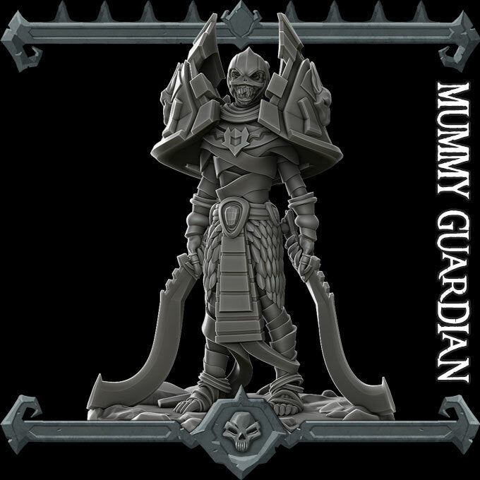 Kahlid, the Eternal Blade | Mummy Guardian Miniature for Tabletop games like D&D and War Gaming