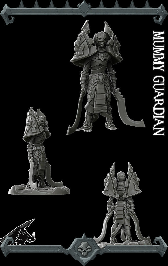 Kahlid, the Eternal Blade | Mummy Guardian Miniature for Tabletop games like D&D and War Gaming