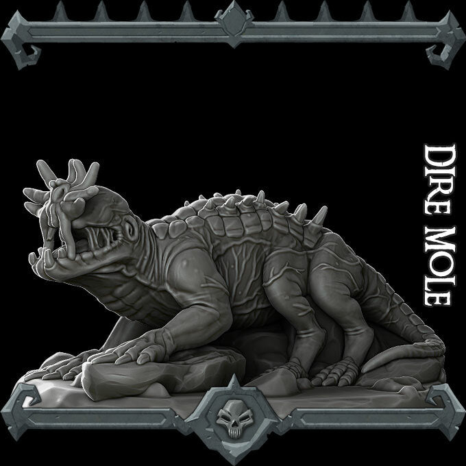 Burrowbane | Dire Mole | Monstrosity Miniature for Tabletop games like D&D and War Gaming