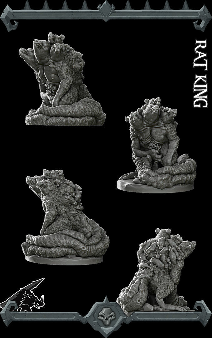 Filthcrown, the Plague Lord | Wererat | Rat King Miniature for Tabletop games like D&D and War Gaming