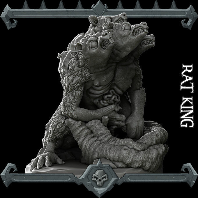 Filthcrown, the Plague Lord | Wererat | Rat King Miniature for Tabletop games like D&D and War Gaming