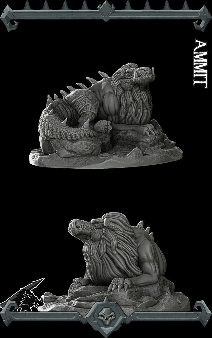 Dreadgaze, the Devourer | Ammut | Ammit Miniature for Tabletop games like D&D and War Gaming