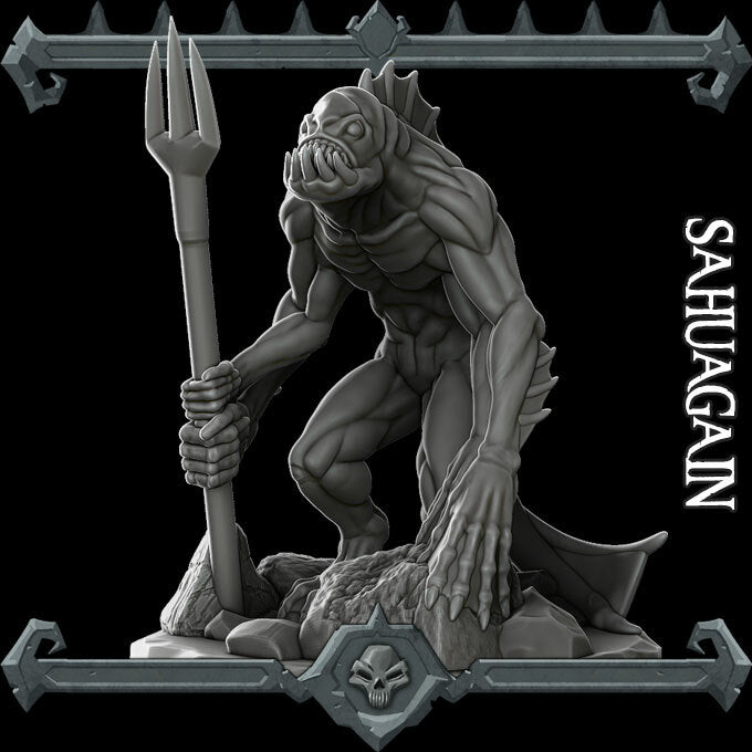 Coralbite, Spawn of the Depths | Sahuagin | Sahuagain Miniature for Tabletop games like D&D and War Gaming