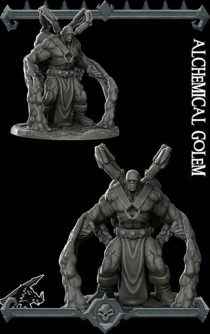Elixforge, the Alchemic Behemoth | Alchemical Golem Miniature for Tabletop games like D&D and War Gaming