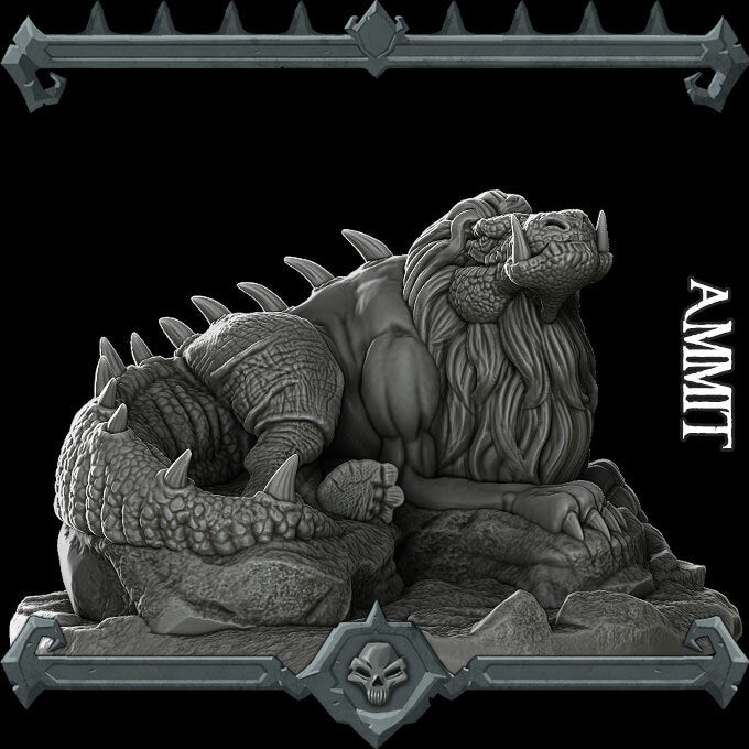 Dreadgaze, the Devourer | Ammut | Ammit Miniature for Tabletop games like D&D and War Gaming