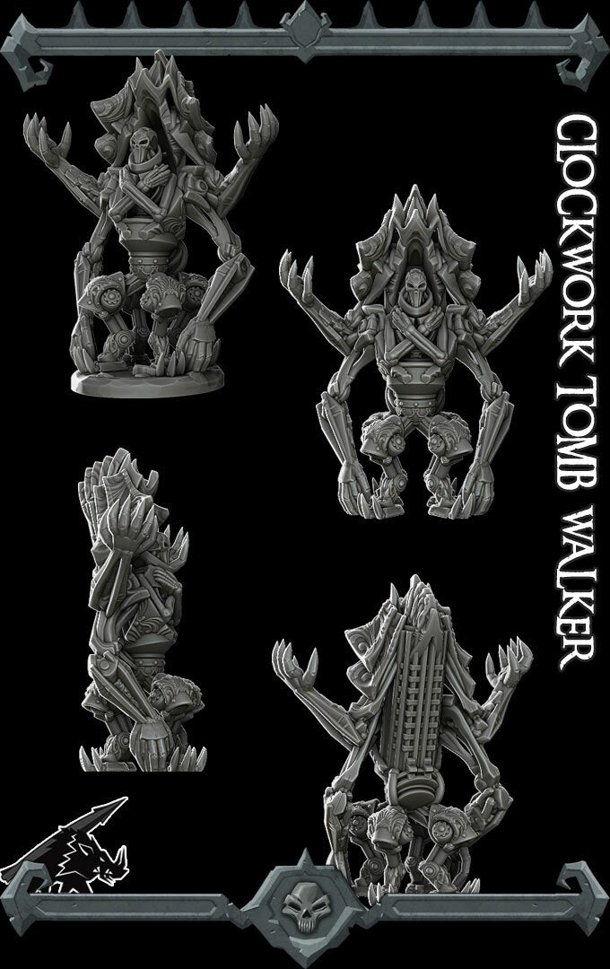 Marrowgear, the Ossuary Sentinel | Clockwork Tomb Walker | Miniature for Tabletop games like D&D and War Gaming